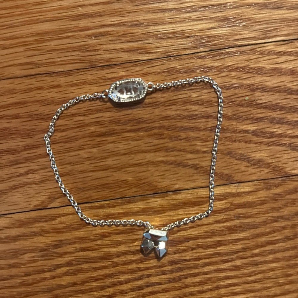 KENDRA SCOTT ELAINA ADJUSTABLE CHAIN BRACELET IN CLEAR CRYSTAL